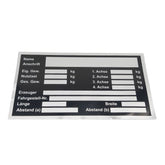 Typenschild zum Beschreiben